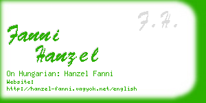 fanni hanzel business card